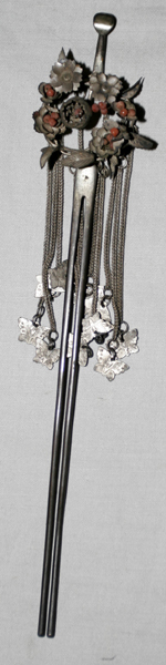 CHINESE SILVER & CORAL BEAD HAIRPIN.jpg