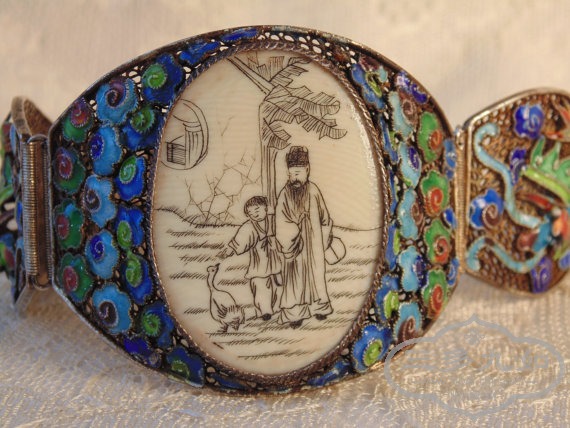 Chinese Cloisonne and Ivory Bracelet 2.jpg